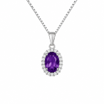 Mini Amethyst Halo Pendant
